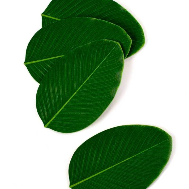 BaliHai Leaf-Shaped Coasters, Set of 4 - Dark Green